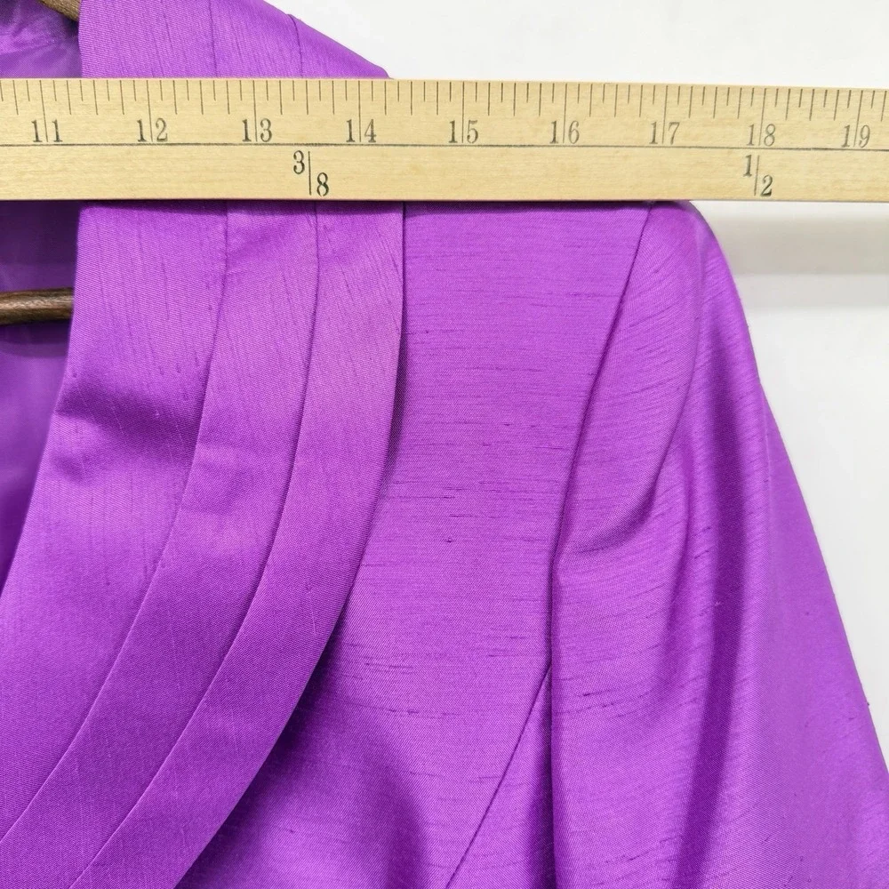 Preston & York 2 Pc Skirt Suit Set Women 14 Purple Passionfruit NWT Shawl Collar